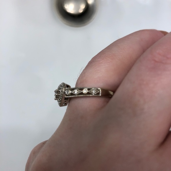 White gold heart-shaped diamond ring - Picture 4 of 7